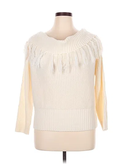 Pre-owned Shein Curve Pullover Sweater In White