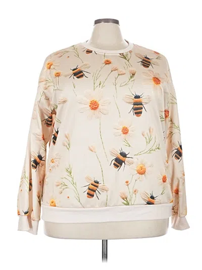 Pre-owned Shein Curve Pullover Sweater In White