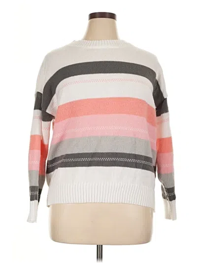Pre-owned Shein Curve Pullover Sweater In White