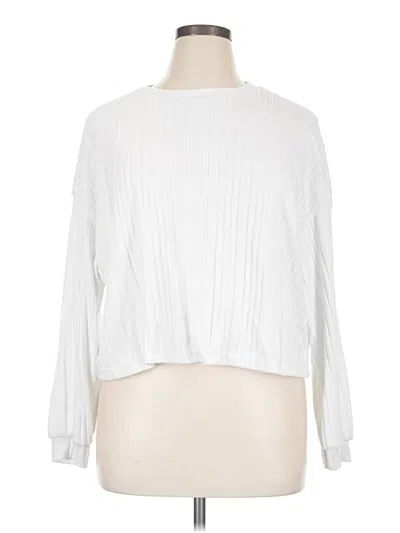 Pre-owned Shein Curve Pullover Sweater In White
