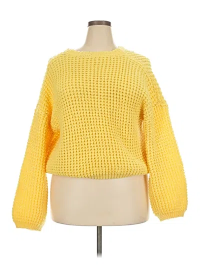 Pre-owned Shein Curve Pullover Sweater In Yellow