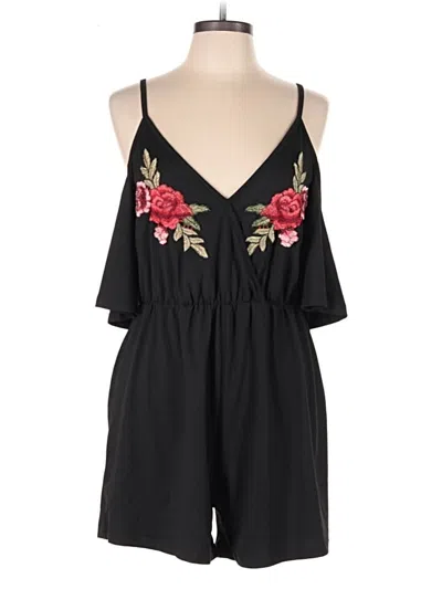 Pre-owned Shein Curve Romper In Black