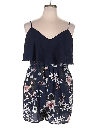 Pre-owned Shein Curve Romper In Blue