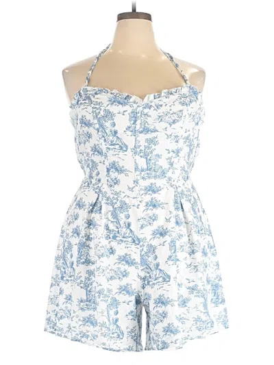 Pre-owned Shein Curve Romper In Blue