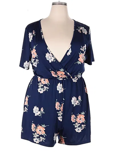 Pre-owned Shein Curve Romper In Blue