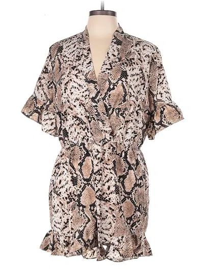 Pre-owned Shein Curve Romper In Brown