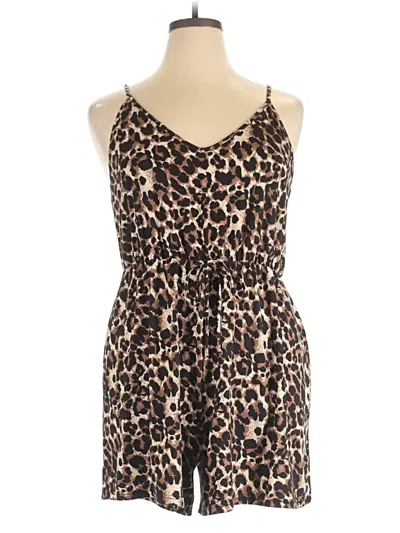 Pre-owned Shein Curve Romper In Brown