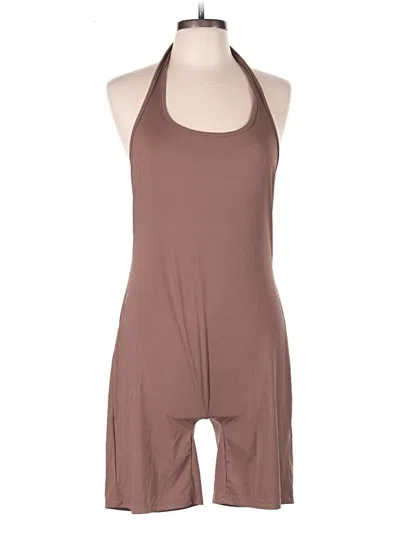 Pre-owned Shein Curve Romper In Brown