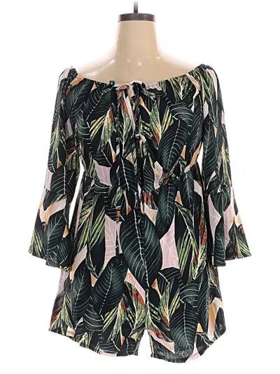 Pre-owned Shein Curve Romper In Green