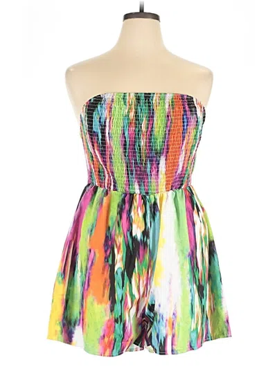 Pre-owned Shein Curve Romper In Green