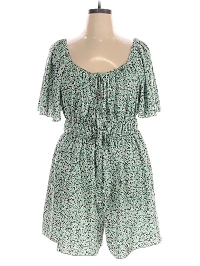 Pre-owned Shein Curve Romper In Green
