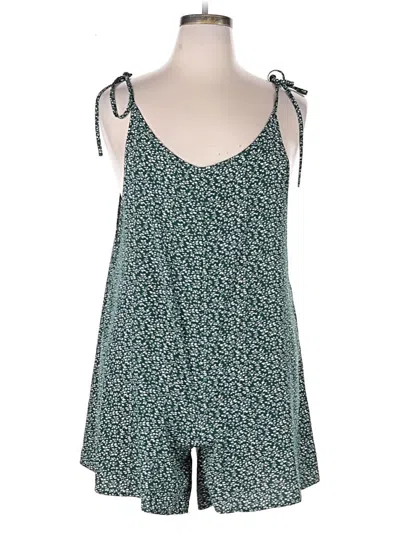 Pre-owned Shein Curve Romper In Green