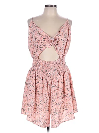 Pre-owned Shein Curve Romper In Pink