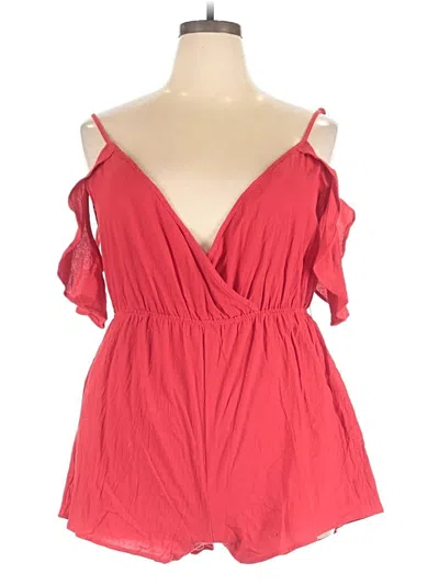 Pre-owned Shein Curve Romper In Red