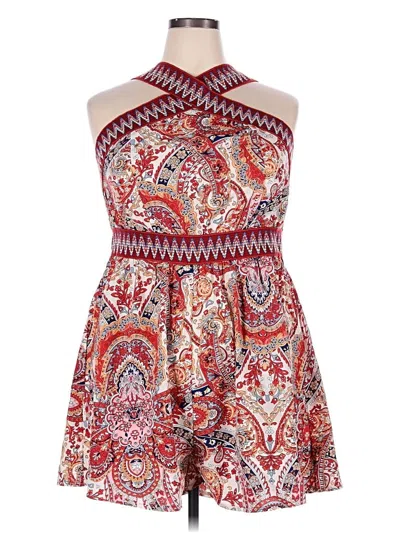 Pre-owned Shein Curve Romper In Red