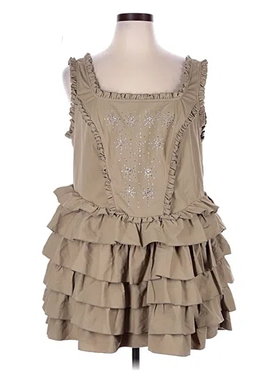 Pre-owned Shein Curve Romper In Tan