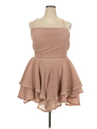 Pre-owned Shein Curve Romper In Tan