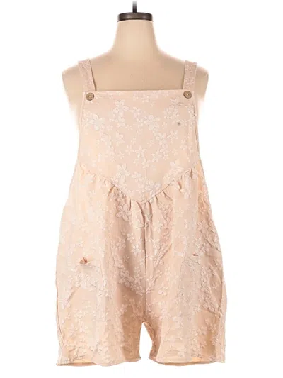 Pre-owned Shein Curve Romper In Tan