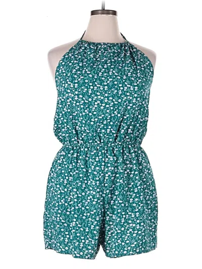 Pre-owned Shein Curve Romper In Teal