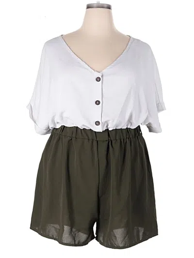 Pre-owned Shein Curve Romper In White