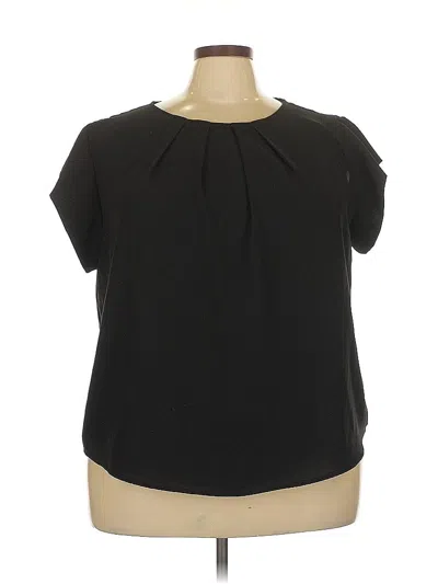 Pre-owned Shein Curve Short Sleeve Blouse In Black