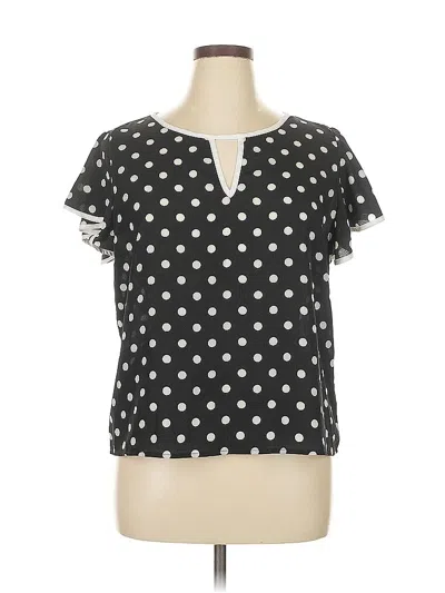 Pre-owned Shein Curve Short Sleeve Blouse In Black