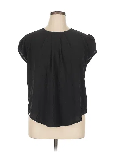 Pre-owned Shein Curve Short Sleeve Blouse In Black