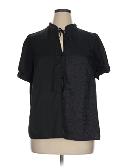 Pre-owned Shein Curve Short Sleeve Blouse In Black