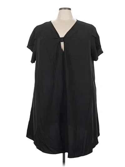 Pre-owned Shein Curve Short Sleeve Blouse In Black