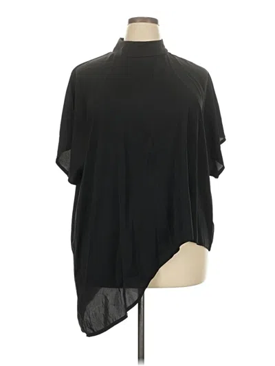 Pre-owned Shein Curve Short Sleeve Blouse In Black