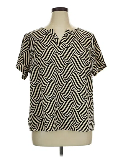 Pre-owned Shein Curve Short Sleeve Blouse In Black
