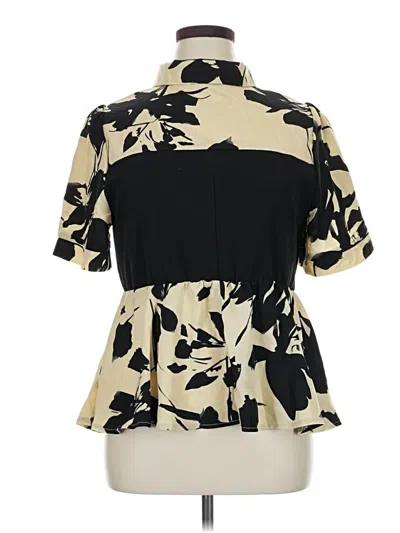 Pre-owned Shein Curve Short Sleeve Blouse In Black