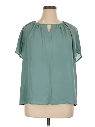 Pre-owned Shein Curve Short Sleeve Blouse In Blue