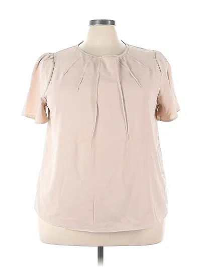 Pre-owned Shein Curve Short Sleeve Blouse In Brown