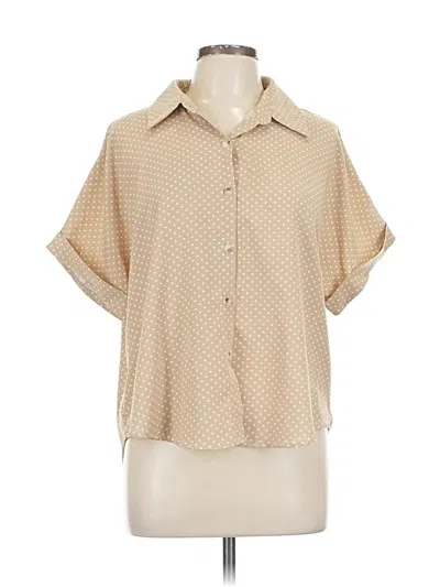 Pre-owned Shein Curve Short Sleeve Blouse In Brown