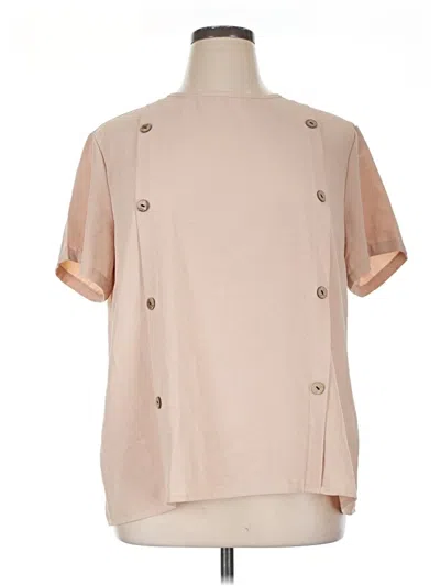 Pre-owned Shein Curve Short Sleeve Blouse In Brown