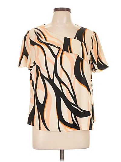 Pre-owned Shein Curve Short Sleeve Blouse In Brown