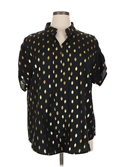 Pre-owned Shein Curve Short Sleeve Blouse In Gold
