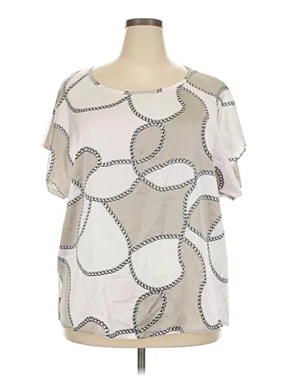 Pre-owned Shein Curve Short Sleeve Blouse In Gray
