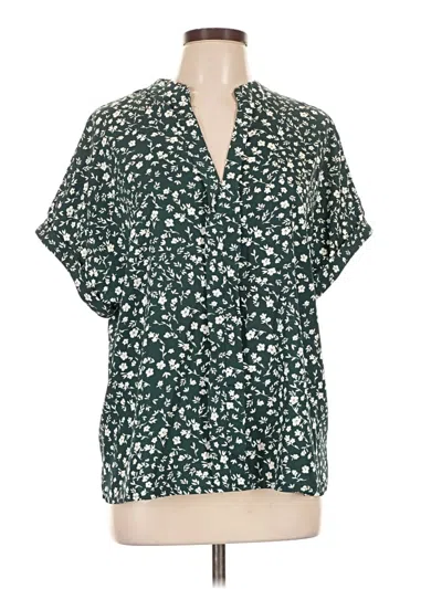 Pre-owned Shein Curve Short Sleeve Blouse In Green