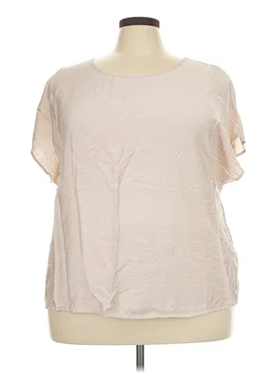 Pre-owned Shein Curve Short Sleeve Blouse In Ivory