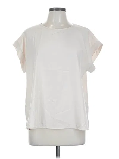 Pre-owned Shein Curve Short Sleeve Blouse In Ivory