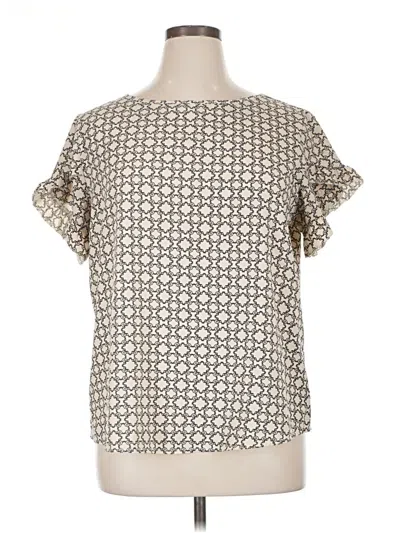 Pre-owned Shein Curve Short Sleeve Blouse In Ivory