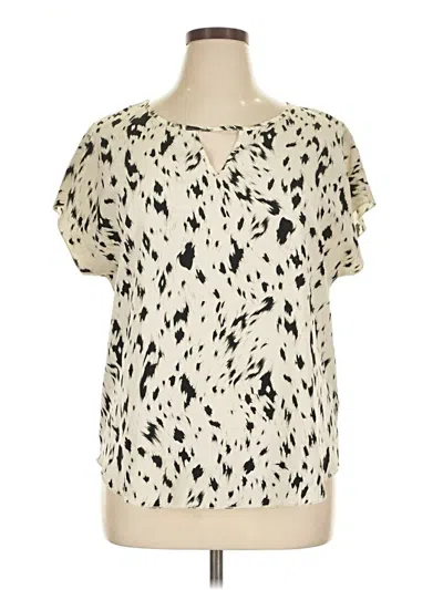 Pre-owned Shein Curve Short Sleeve Blouse In Ivory