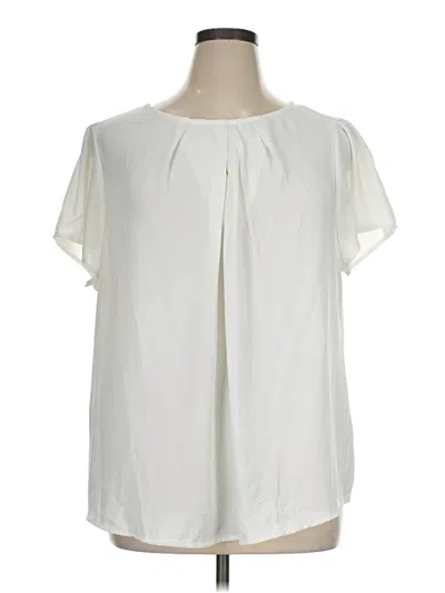 Pre-owned Shein Curve Short Sleeve Blouse In Ivory