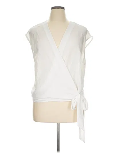 Pre-owned Shein Curve Short Sleeve Blouse In Ivory
