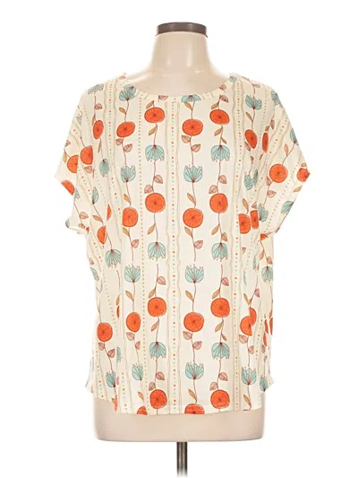 Pre-owned Shein Curve Short Sleeve Blouse In Orange