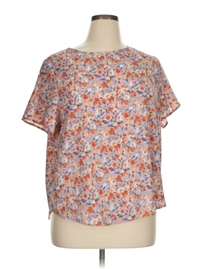 Pre-owned Shein Curve Short Sleeve Blouse In Orange
