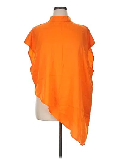 Pre-owned Shein Curve Short Sleeve Blouse In Orange