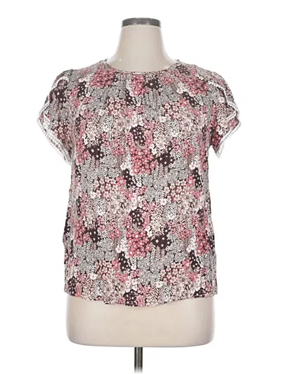Pre-owned Shein Curve Short Sleeve Blouse In Pink